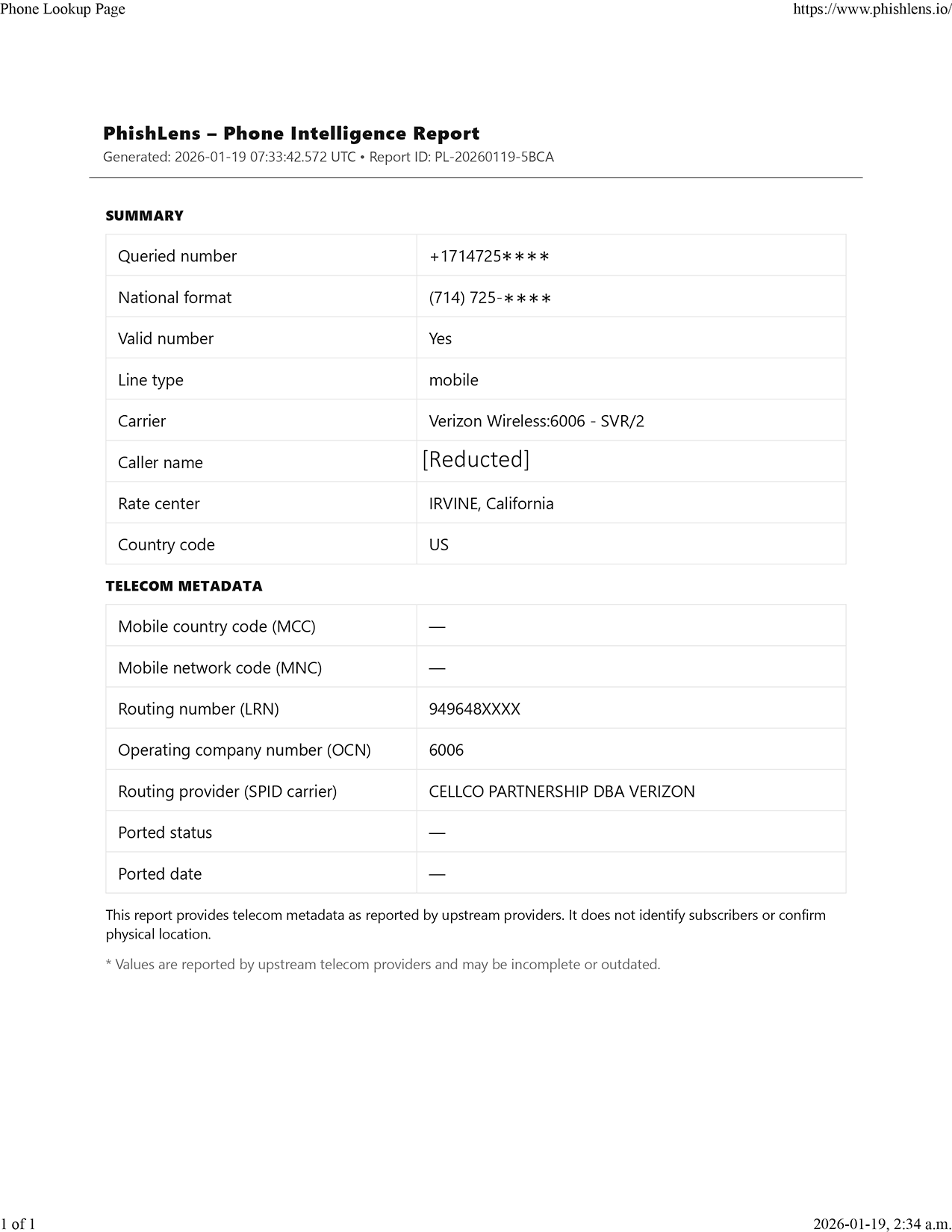 Sample report 1 preview